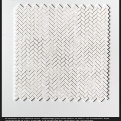 Snow White Honlu Herringbone 25x50mm Mozaik